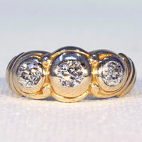 Art Nouveau 3 Stone Diamond Ring